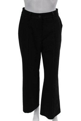 Drew Womens Cotton Razi Zippered High-Rise Flared Dress Pants Black Size 0
