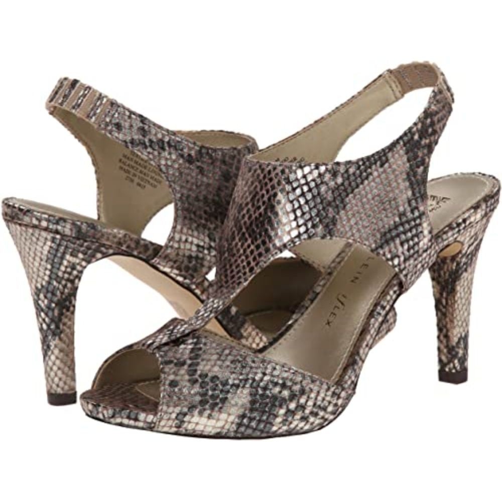 Ovido Brown Bright Fabric Anne Klein Sandals