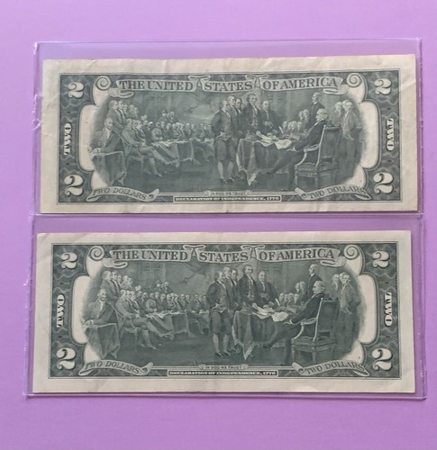 (2) Series 1976 Jefferson $2 Two Dollar Bills Uncertified in Nice Condition - NR - Picture 7 of 13