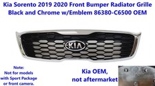 Kia Sorento 19 20 Front Bumper Radiator Grille Black Chrome Wemblem 86380c6500