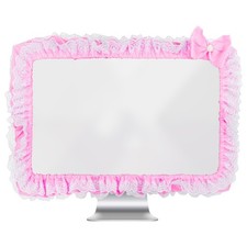 Cute Pink Lace 23"-27" Computer Monitor Screen Dust Cover  White Dot