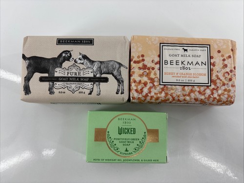Beekman 1802 Goat Milk Soap Bar. 2-9oz bars 1- 3.5 oz Bars - Picture 1 of 3