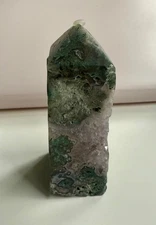 Druzy Moss Agate Tower