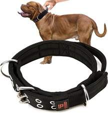 Heavy Duty Tactical Dog Collar with Handle for Large Dogs 1.57" Thick