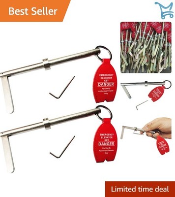 2 Pack Flat Bar Elevator Door Keys Universal Drop Emergency Access Key