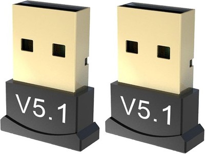 2 Pack Bluetooth 5.1 EDR USB Adapter for PC Receiver - Transmitter for Computer