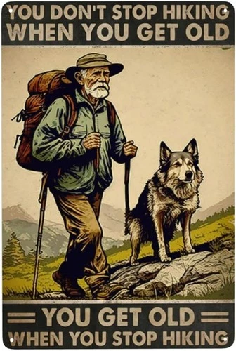 Vintage Hiking Enthusiasts Retro Tin Metal Signs Home Décor Wall Art 8x12
