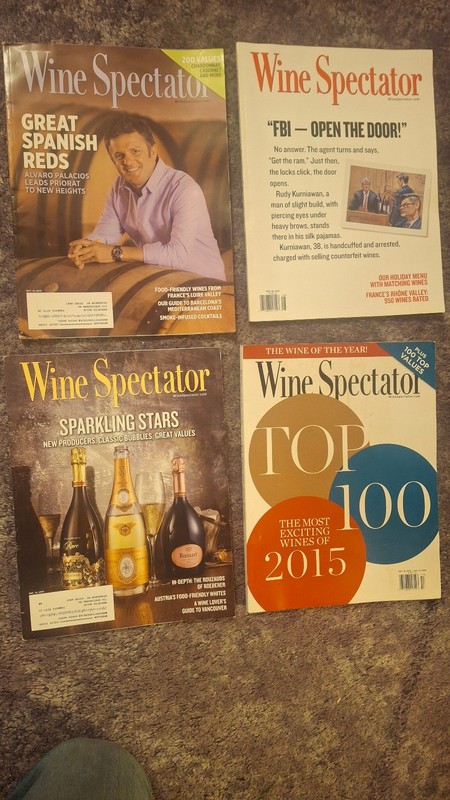 Lot of 4 Issues of Wine Spectator magazine