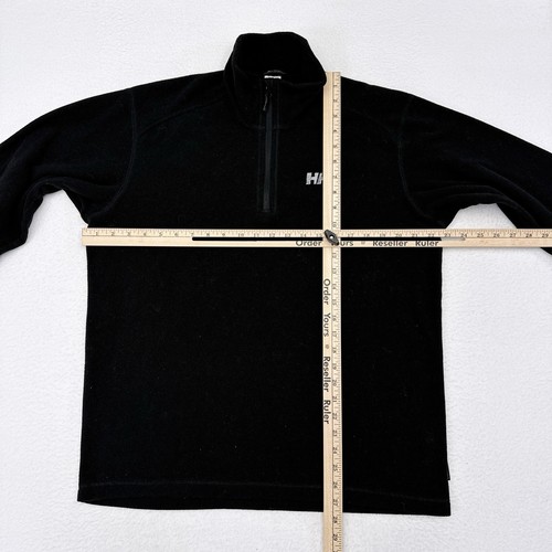 Helly Hansen Fleece Pullover Men Size Large Black 1/4 Zip Hiking Travel Polartec - Picture 8 of 10