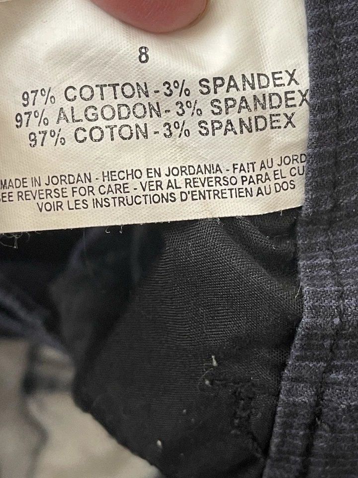 Bandolino Denim Shorts Womens Size 8 Navy Blue High Rise Striped Bermuda - Image 3 of 4