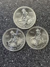 Lot of Three 1985 Engelhard 1oz Silver American Prospector Rounds