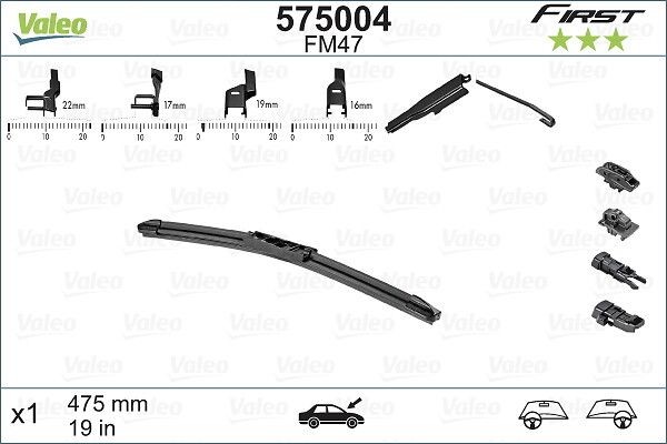 Wischblatt Hinten Rechts Valeo 575004 FüR Cadillac Chevrolet Chrysler CitroËN-image