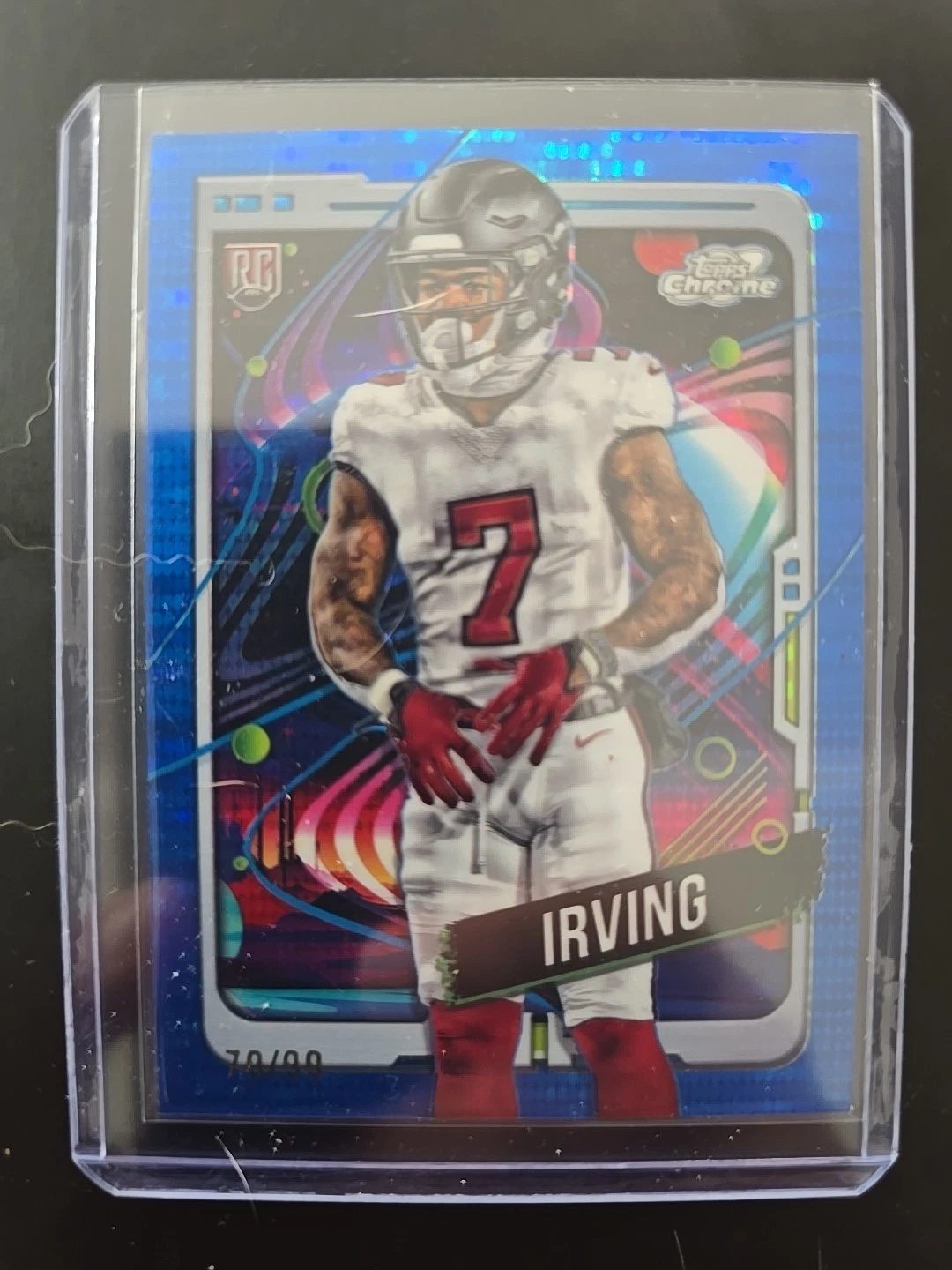 2024 Topps Cosmic Chrome - Rookies Bucky Irving #188 Blue Moon Refractor /99