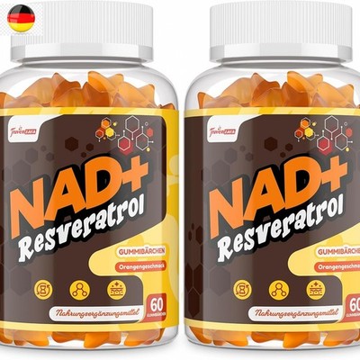NAD+ Resveratrol Gummis 1310 mg, Hochdosierte Formel mit TMG, Hydrolysiertem
