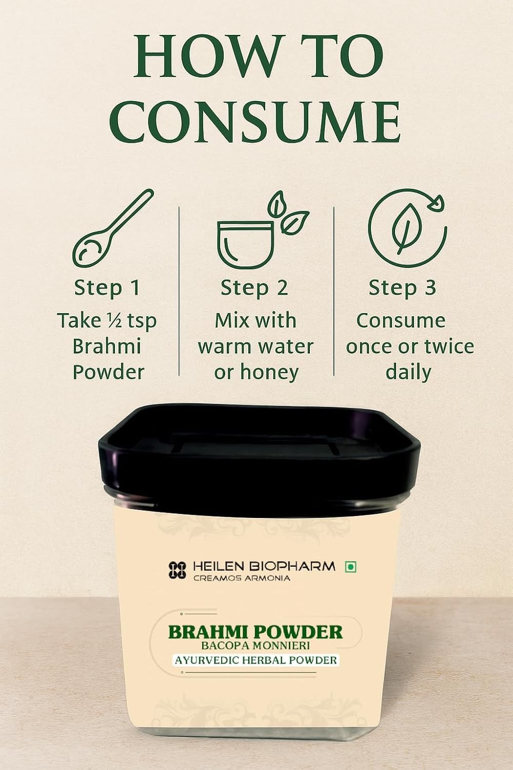 Heilen Biopharm Brahmi Powder For All Hair Types 200g