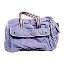 Pottery Barn Teen Purple Cotton Duffle Bag Zi...