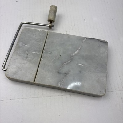 Marble Cheese Board Charcuterie Slicer Wire Cutter Gray Swirl Vintage Party
