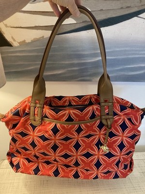 Tote Bag Stella & Dot ''How Does She Do It''  Shoulder  Red Blue Medallion Design