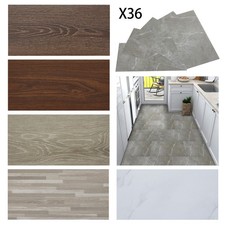 36pcs Floor Planks Tiles Self Adhesive Wood Effect Vinyl Flooring Bathroom Decor