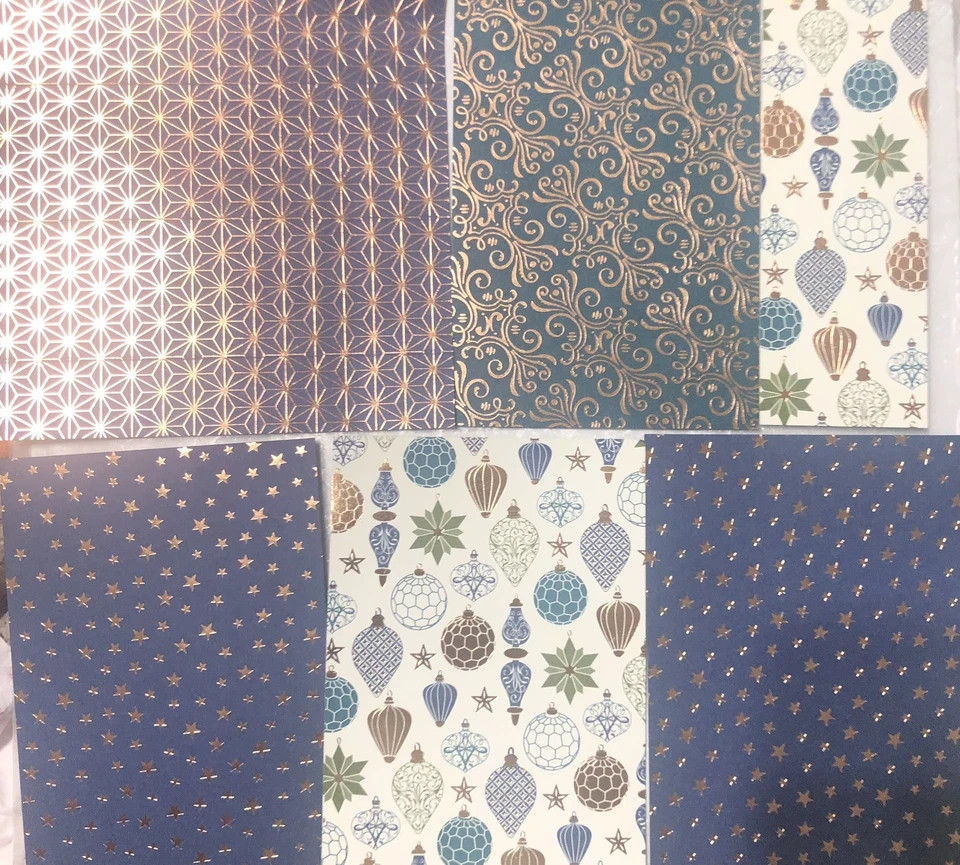 Papel ESPECIAL BRILLANTEMENTE BRILLANTE Estampación 7 Hojas de Corte LG Piezas Navidad Foto 2 de 4