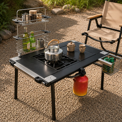 Outdoor IGT Frame Camping Table Portable Folding Aluminum Table Removable Unit