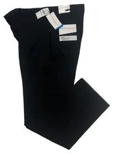 Perry Ellis Portfolio Men's Pants 34x32 Black Travel Slim Fit Travel Stretch New