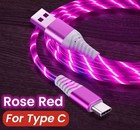 Type-C Red Flowing LED USB Cable Charging Cable Multi Charger iPhone Type C