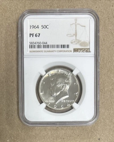 1964 50C Kennedy Proof Half Dollar NGC PF67 Holder Scuffed