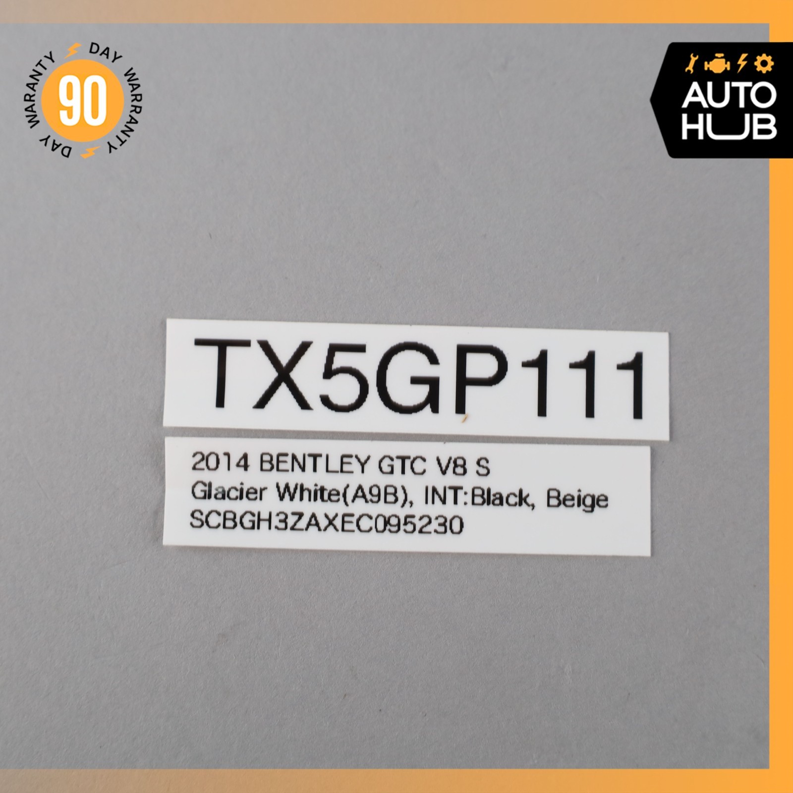 12-18 Bentley Continental GTC Fuel Filler Gas Tank Door Flap Lid White OEM 49k