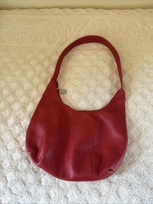 Tignanello Red Leather Hobo Shoulder Bag Large Slouchy Purse Boho Holiday Clean