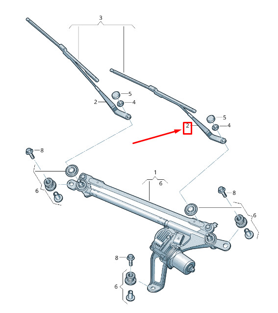 Bras d'essuie-glace avant gauche pour Audi Q5 FY 80B955407-1P9 80B9554071P9