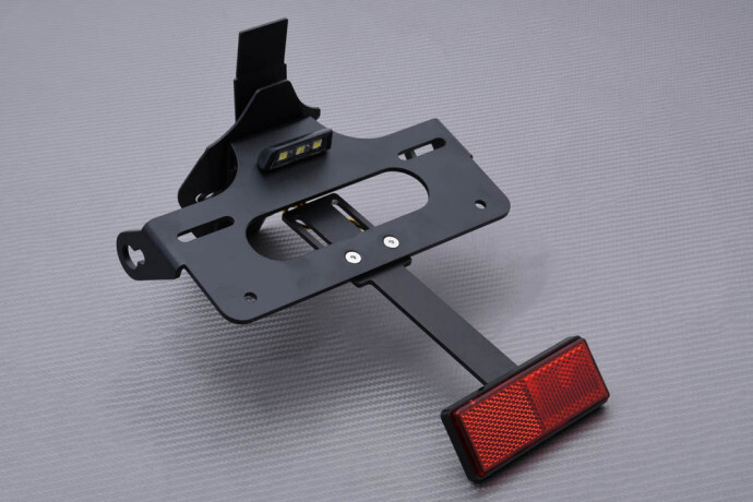 Support Plaque Panigale V4 Rigide Inclinable en Aluminium CNC avec Réflecteur Rouge