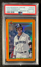 2020 Bowman Chrome Julio Rodriguez #11/25 ‘90 Bowman Orange Refractor SSP PSA 10