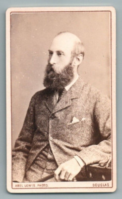 CDV 1883 Portrait eines bärtigen Mannes Foto von Abel Lewis auf Isle of Man Foto Man