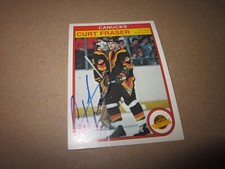 CURT FRASER SIGNED AUTOGRAPHED 1982 OPC O-PEE-CHEE HOCKEY CARD # 343