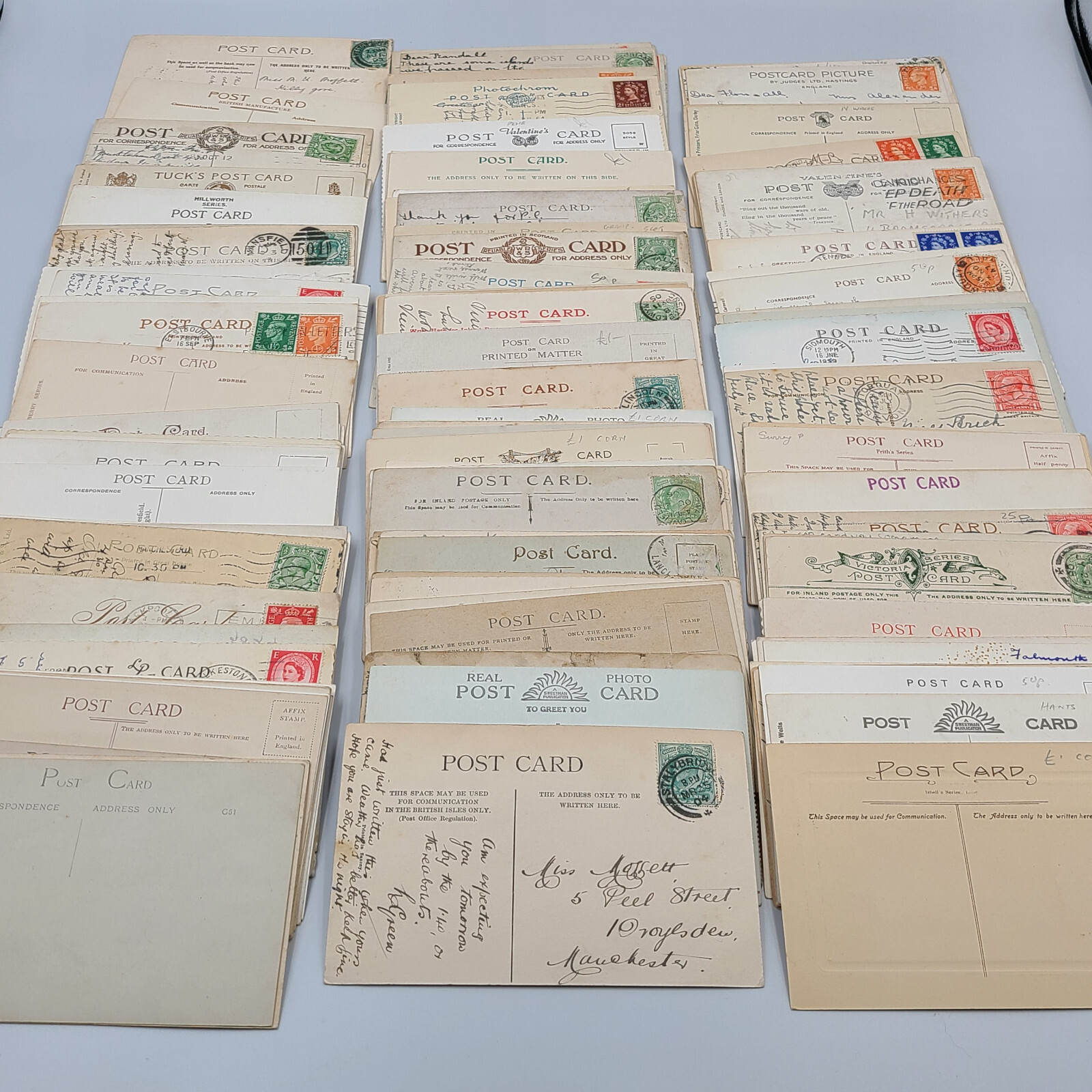 135x Vintage Postcards Job Lot Black & White RPPCs / Printed 1900s