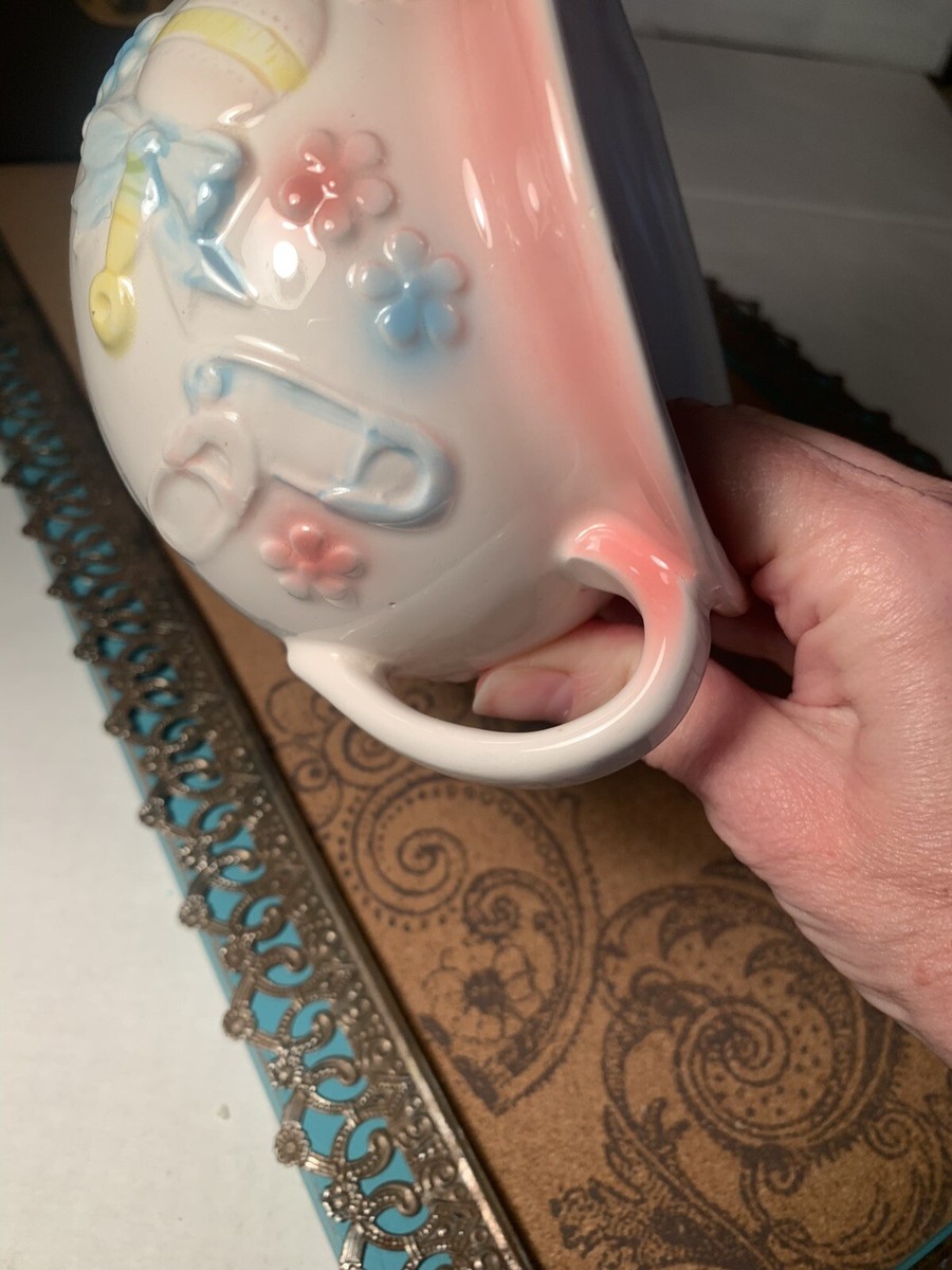 Vintage RELPO 1868 Baby Boy Girl Nursery Mug Planter Japan Pastel