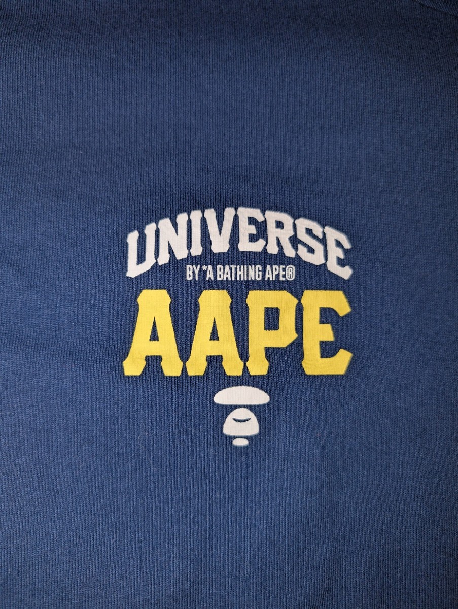 AAPE By Bathing Ape Universe Camo Navy Blue Shirt Size XL