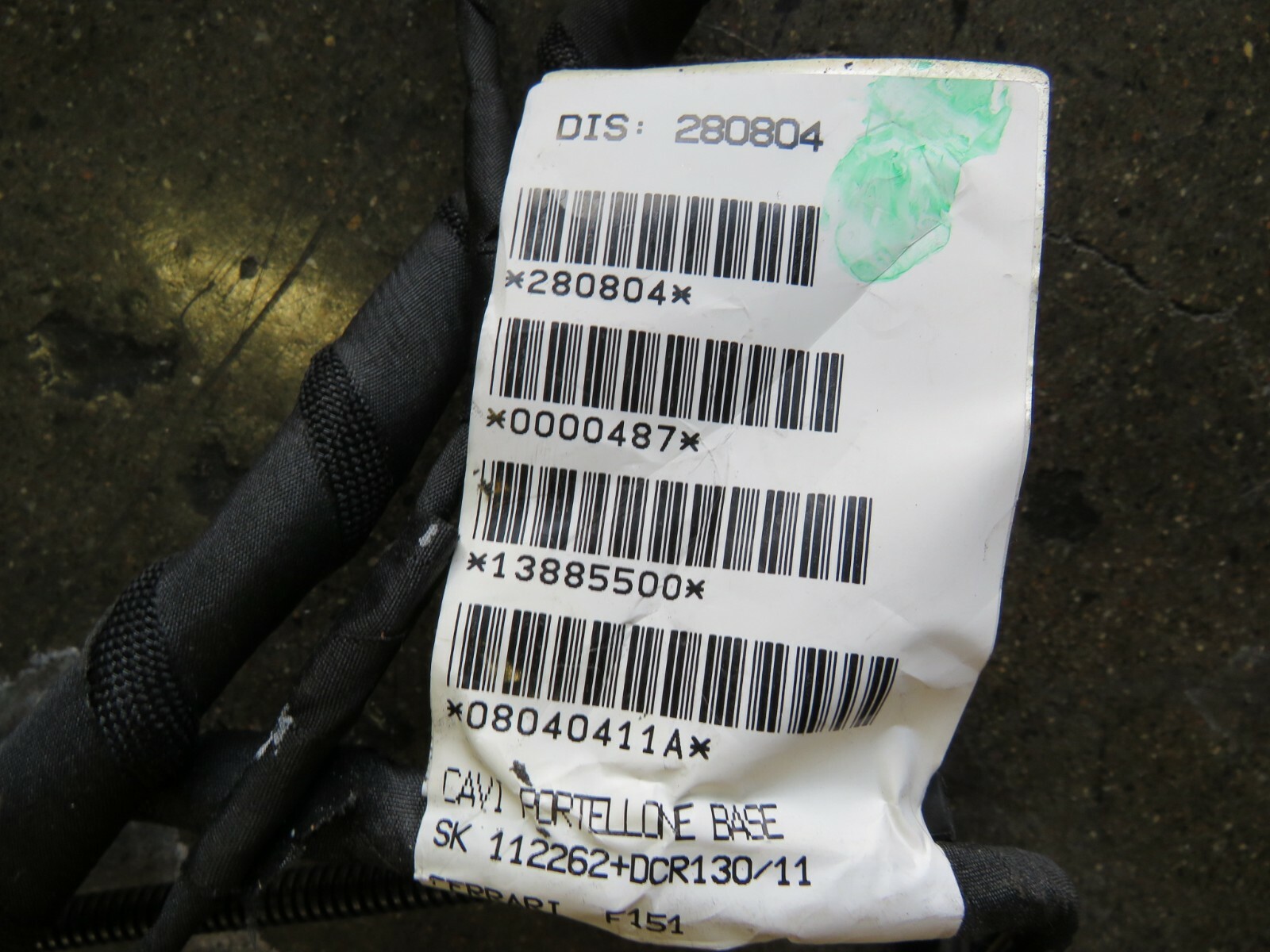 Ferrari FF, Rear Hatch Wire Harness, Used, P/N 280804