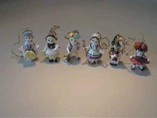 VINTAGE 1960'S MINIATURE BONE CHINA SET OF SIX SMALL WORLD CHILDREN ORNAMENTS