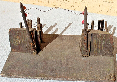 1938 WWII Elastolin Hausser Lineol BATTLEFIELD OUT POST GATE BARRICADE SECTIONS - Picture 3 of 9