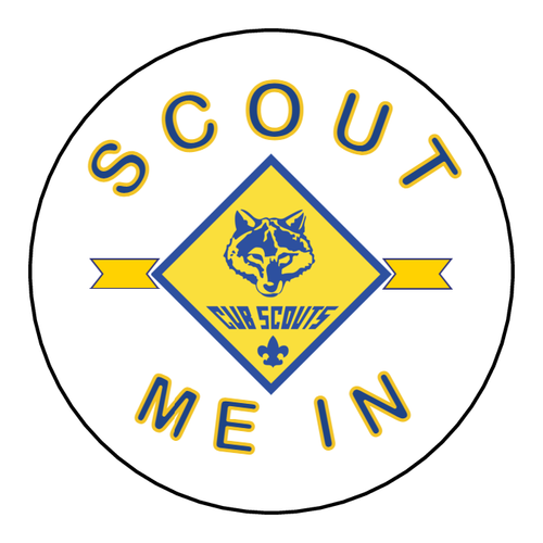 Cub Scout Scout me in label Blue and Gold 2 inch round Set of 48 | eBay