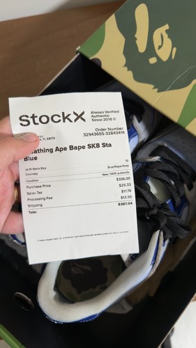 Größe 10 - A Bathing Ape Sk8 Sta M1 blau authentisch 100 % - Bild 9 von 10