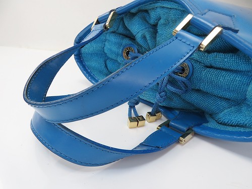 Autentica borsa a mano in vinile LOUIS VUITTON Lagoon Bay Blue Epi Plage #52747 - Foto 8 di 11