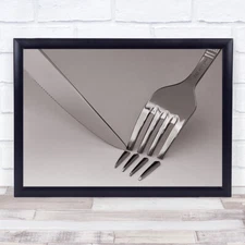 Anxiety Fork Knife Conceptual Cutlery Cut Kitchen Madrid Spain Still Art Print