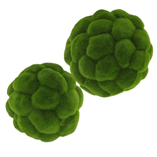 2 Pcs Simulierter Moosball Moosbedeckte Felsen Kugeln Aus Gartenmoos