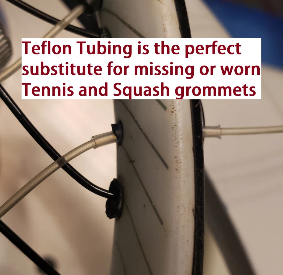 PTFE Teflon Tubing (2') for Tennis and Squash Racquet Grommet Repair/Stringing