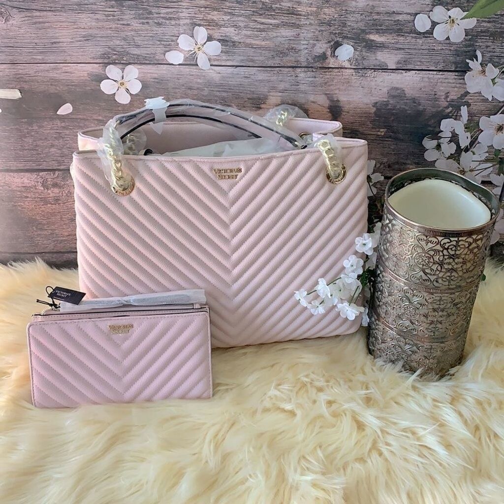 Pink Pebbled V Quilt Satchel Victoria Secret Victoria's Secret