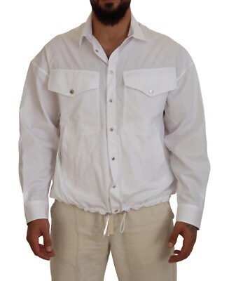 DSQUARED2 JacketWhite Cotton Collared Casual Men Long Sleeves IT48/US38/M 750usd