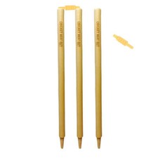 Bratla Cricket wickets with bails - Natural Color Portable Cricket wickets 